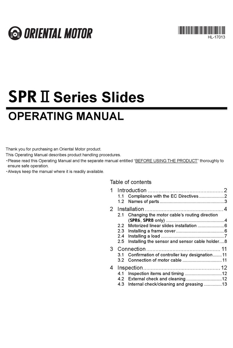 Oriental motor SPR II Series operating manual Oriental motor SPR II Series operating manual