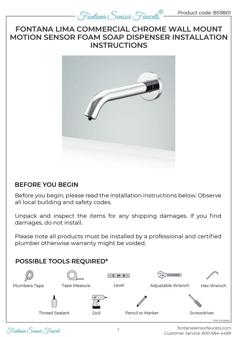 FONTANA SENSOR FAUCETS BS9801 User manual