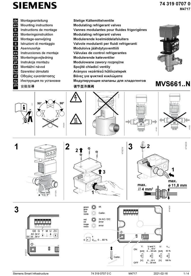 Siemens MVS661 N Series Mounting instructions