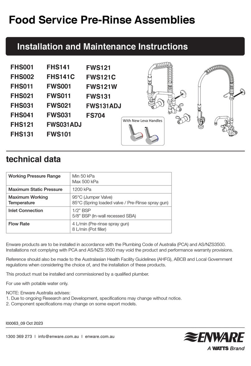 Watts ENWARE FHS001 User manual Watts ENWARE FHS001 User manual