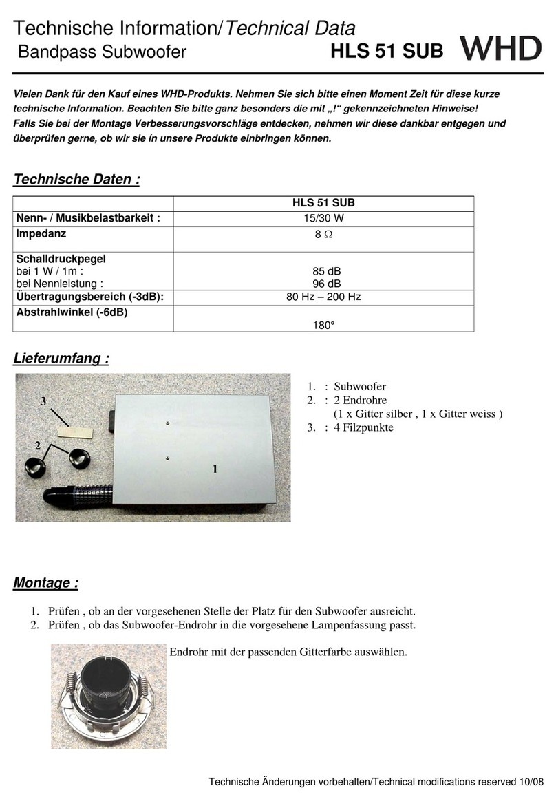 WHD HLS 51 SUB User manual