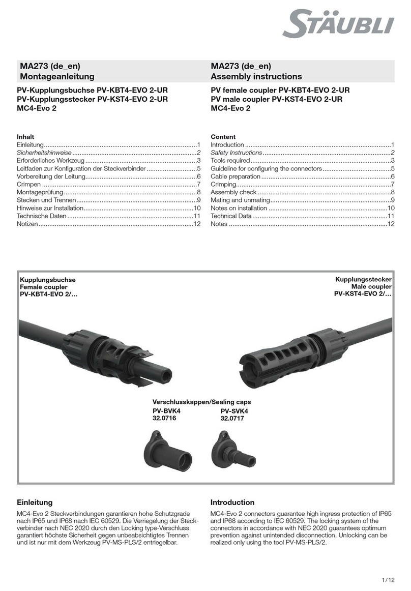 Staubli MC4-Evo 2 PV-KBT4-EVO 2-UR Assembly instructions