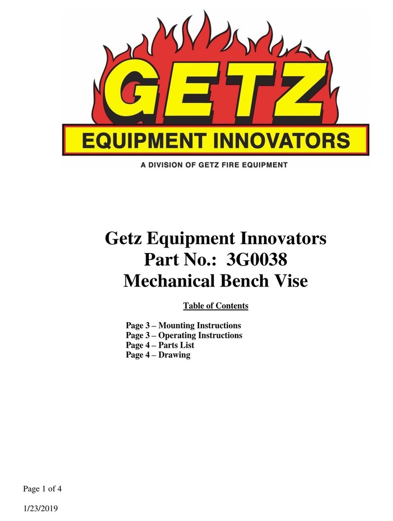 Getz Equipment Innovators 3G0038 quick start guide Getz Equipment Innovators 3G0038 quick start guide