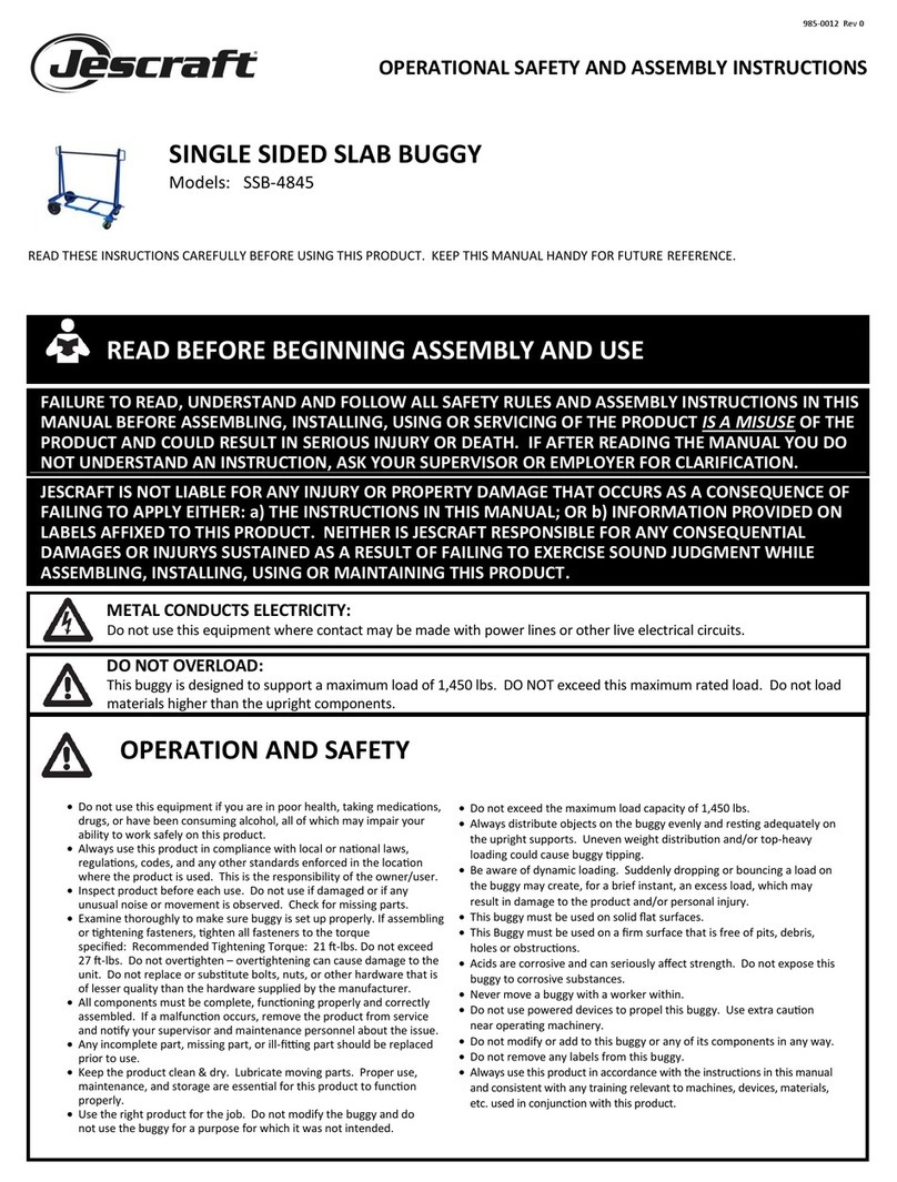 Jescraft SSB-4845 OPERATIONAL SAFETY AND ASSEMBLY INSTRUCTIONS