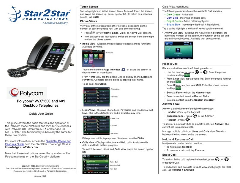 Polycom VVX 600 series Quick user guide