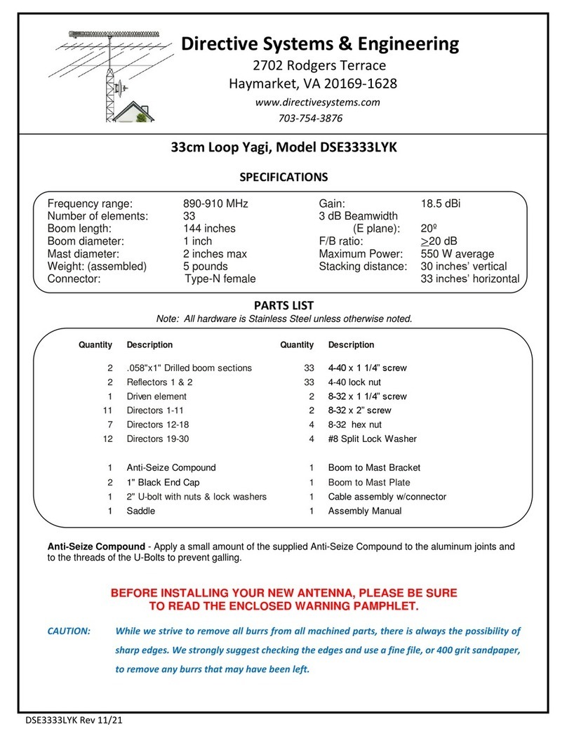 Directive Systems & Engineering DSE3333LYK Assembly instructions Directive Systems & Engineering DSE3333LYK Assembly instructions