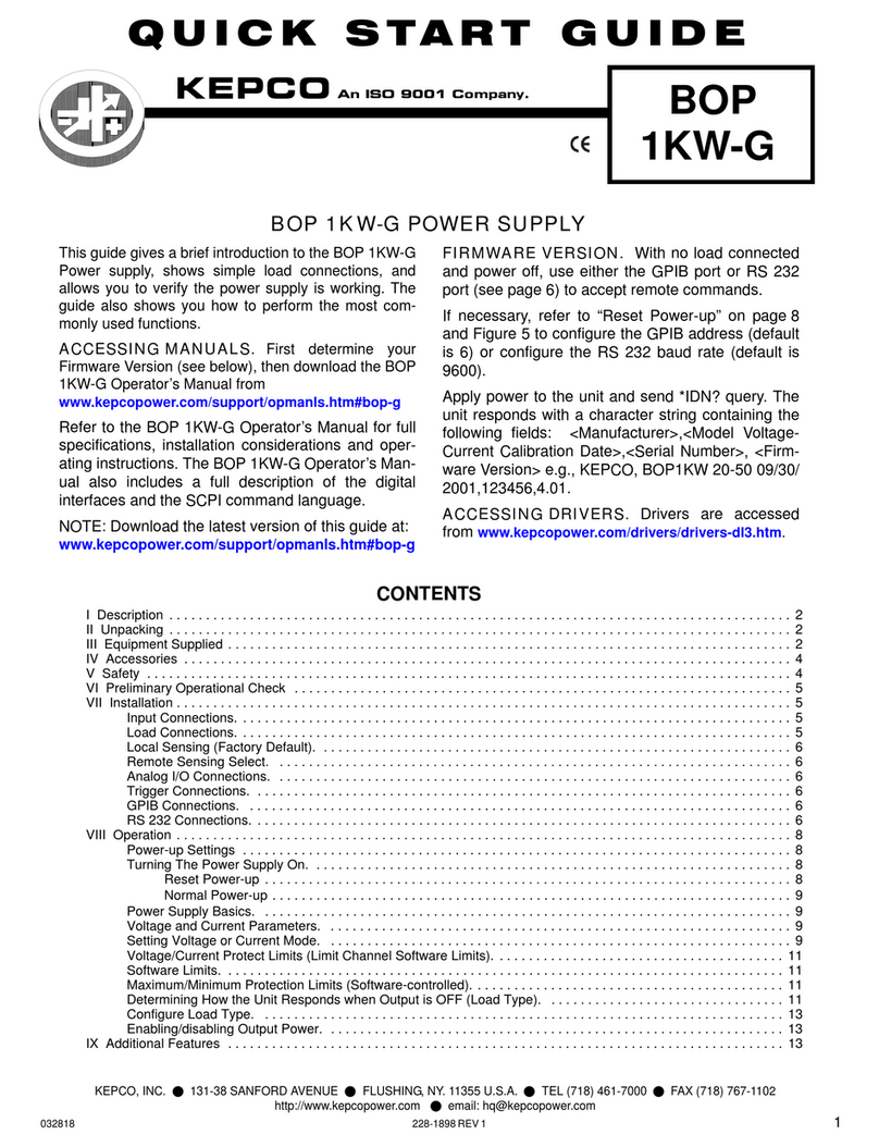 KEPCO BOP 1KW-G quick start guide