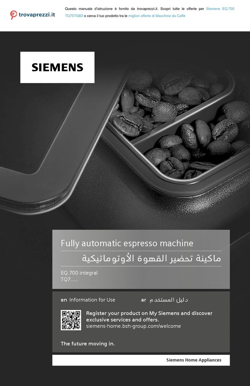 Siemens EQ 700 Series Specification sheet
