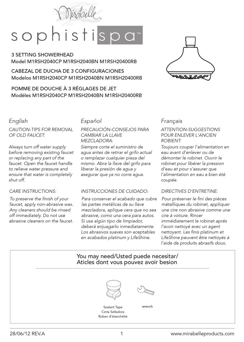Mirabelle sophistispa M1RSH2040CP User manual Mirabelle sophistispa M1RSH2040CP User manual
