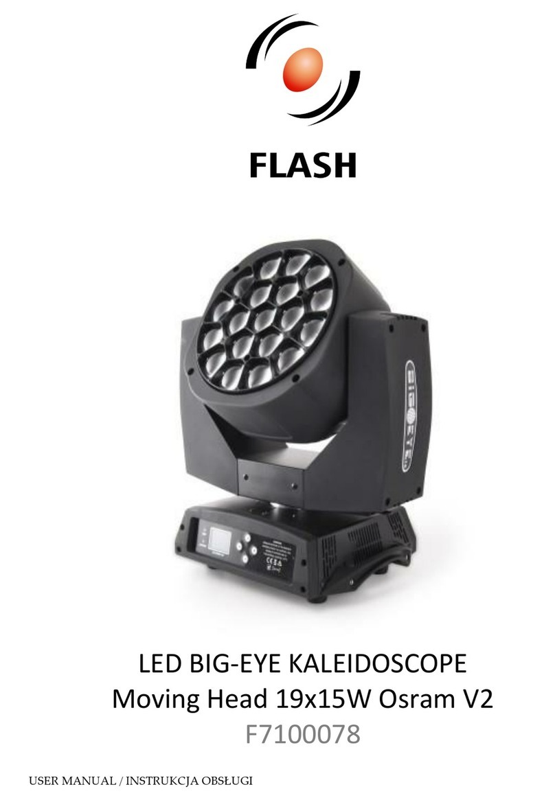Flash LED BIG-EYE KALEIDOSCOPE Moving Head 19x15W Osram... user manual