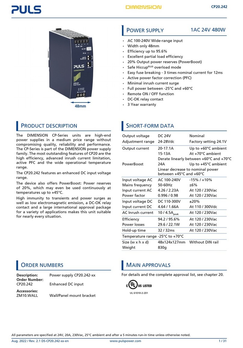 Puls CP20.242 installation instructions Puls CP20.242 installation instructions