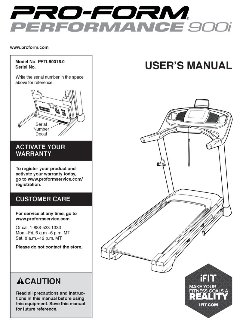 ICON Health & Fitness PRO-FORM PERFORMANCE 900i User manual
