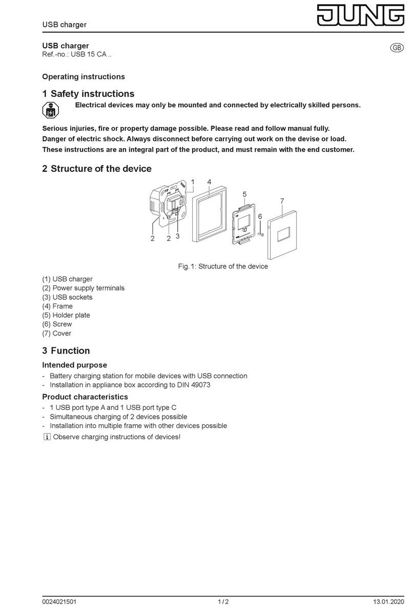 Jung USB 15 CA Series operating instructions