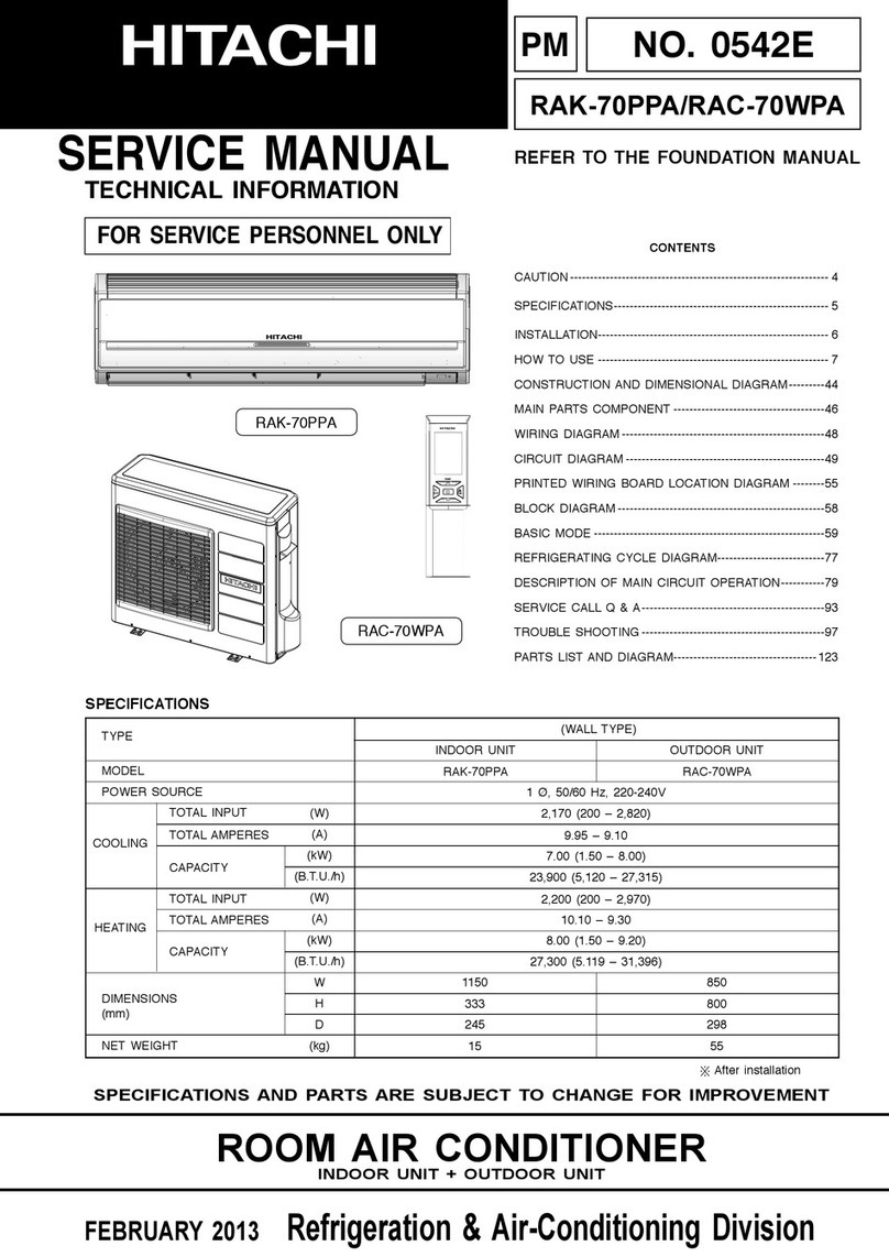 Hitachi RAC-70WPA User manual