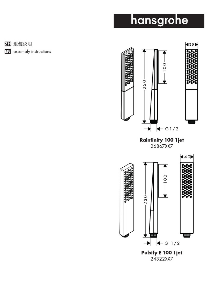 Hans Grohe Rainfinity 100 1jet 26867 7 Series Assembly instructions Hans Grohe Rainfinity 100 1jet 26867 7 Series Assembly instructions