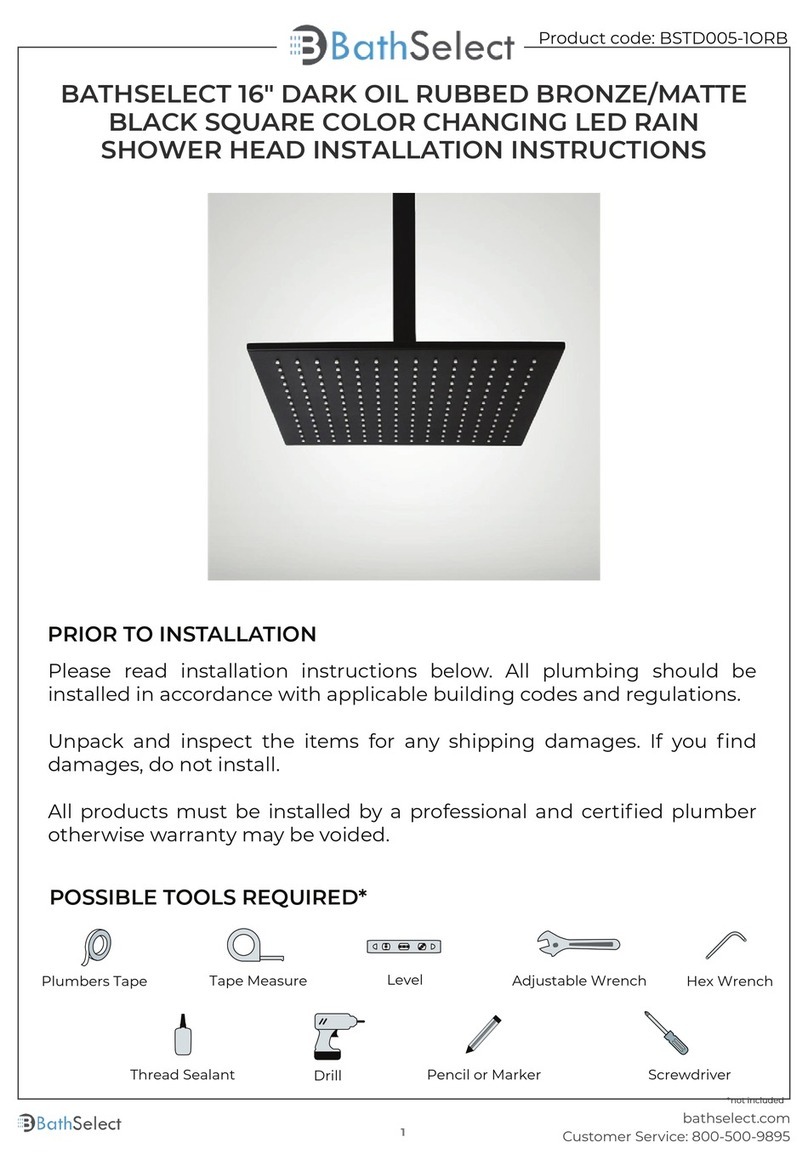 BATHSELECT BSTD005-1ORB installation instructions BATHSELECT BSTD005-1ORB installation instructions