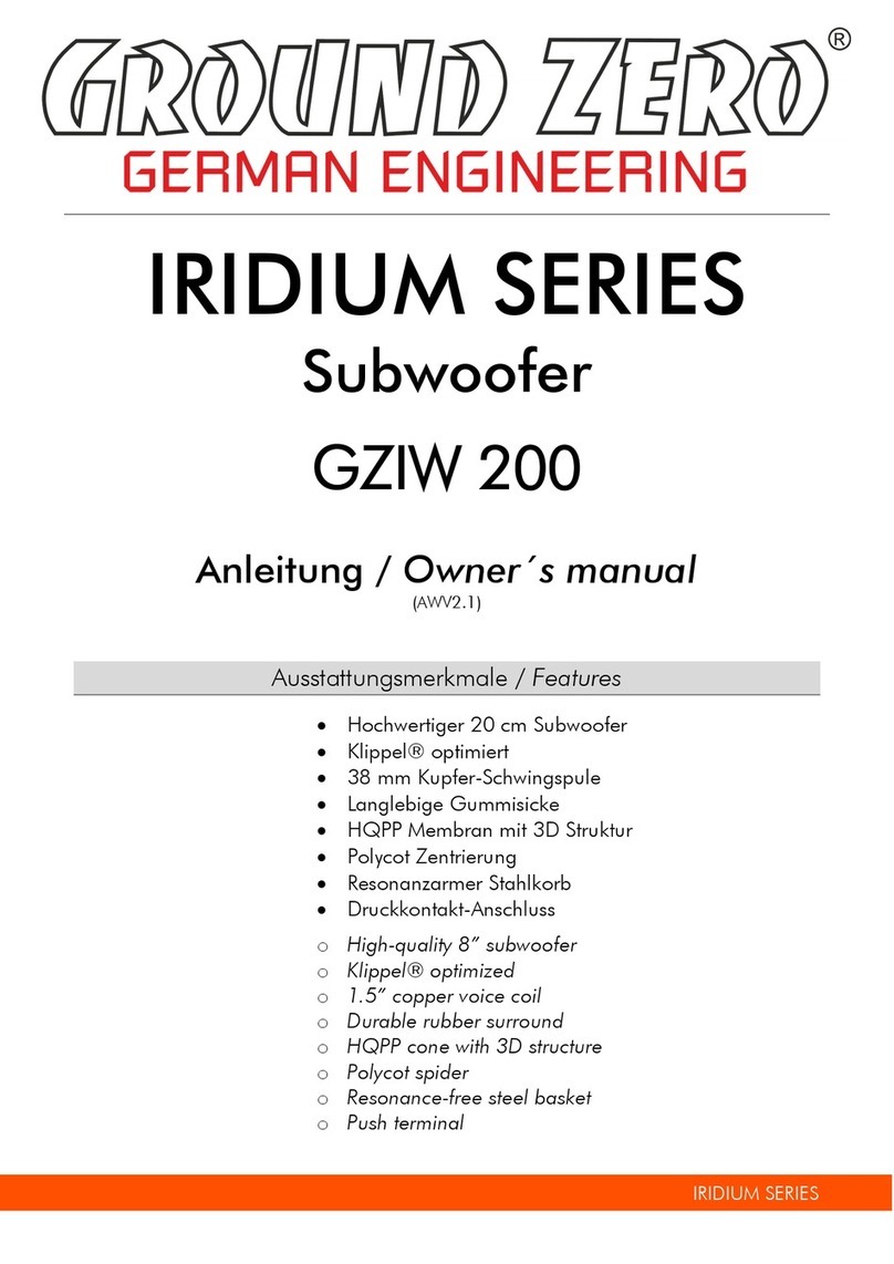 Ground Zero IRIDIUM SERIES User manual