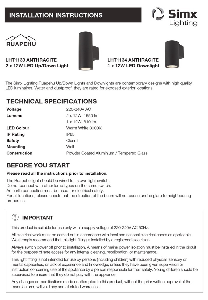 Simx Lighting RUAPEHU LHT1133 installation instructions