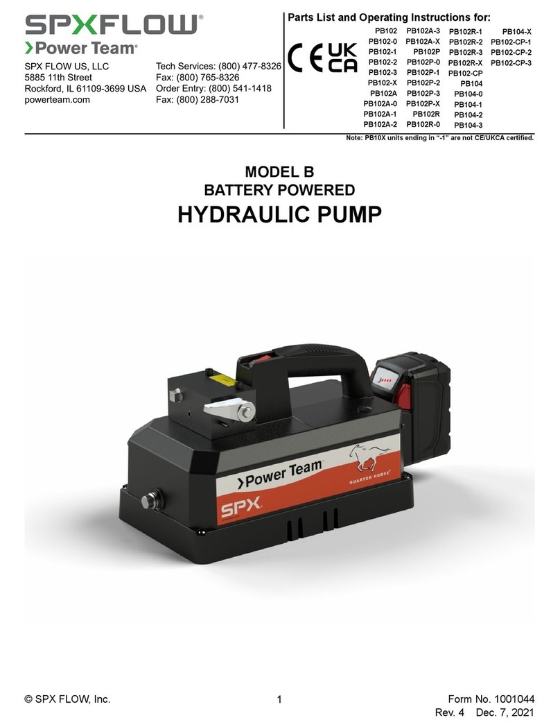 SPX FLOW Power Team PB102 User manual