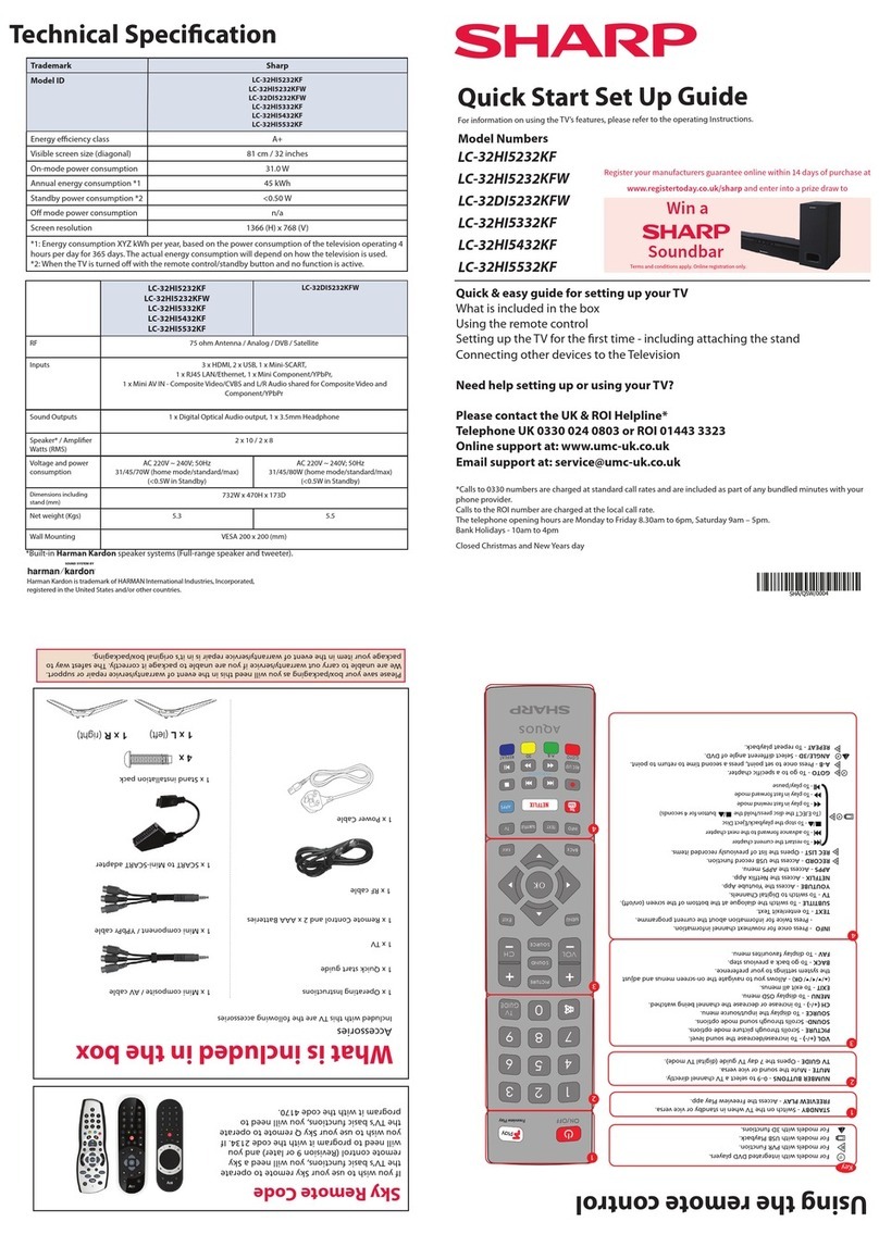Sharp LC-32HI5232KF User manual