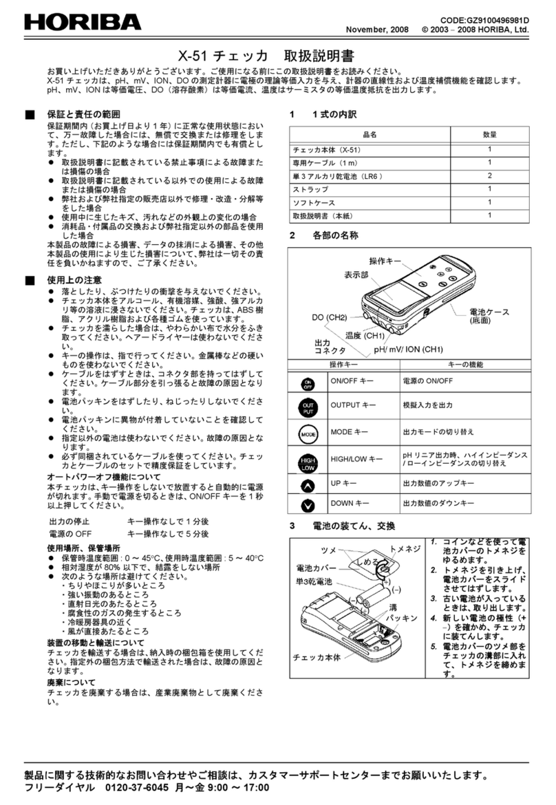 horiba X-51 Operation manual
