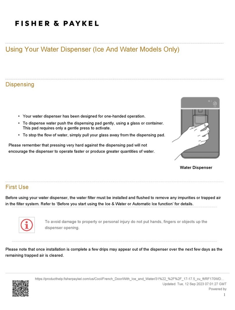 Fisher & Paykel RF170WD quick start guide