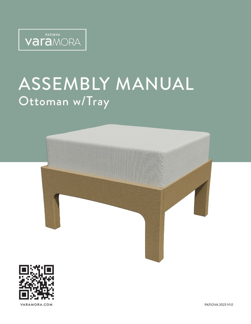 Patiova varaMORA Ottoman w/Tray Assembly manual