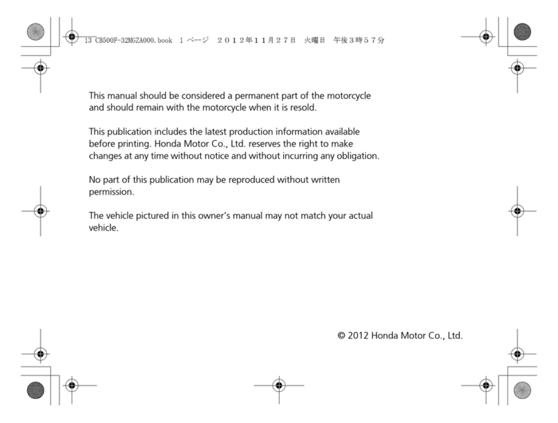 Honda CB 500F 2012 manual