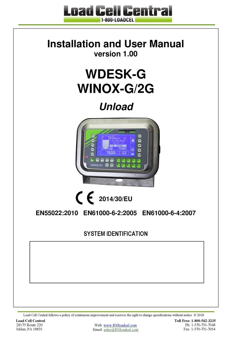 Load Cell Central WDESK-G Installation and user manual
