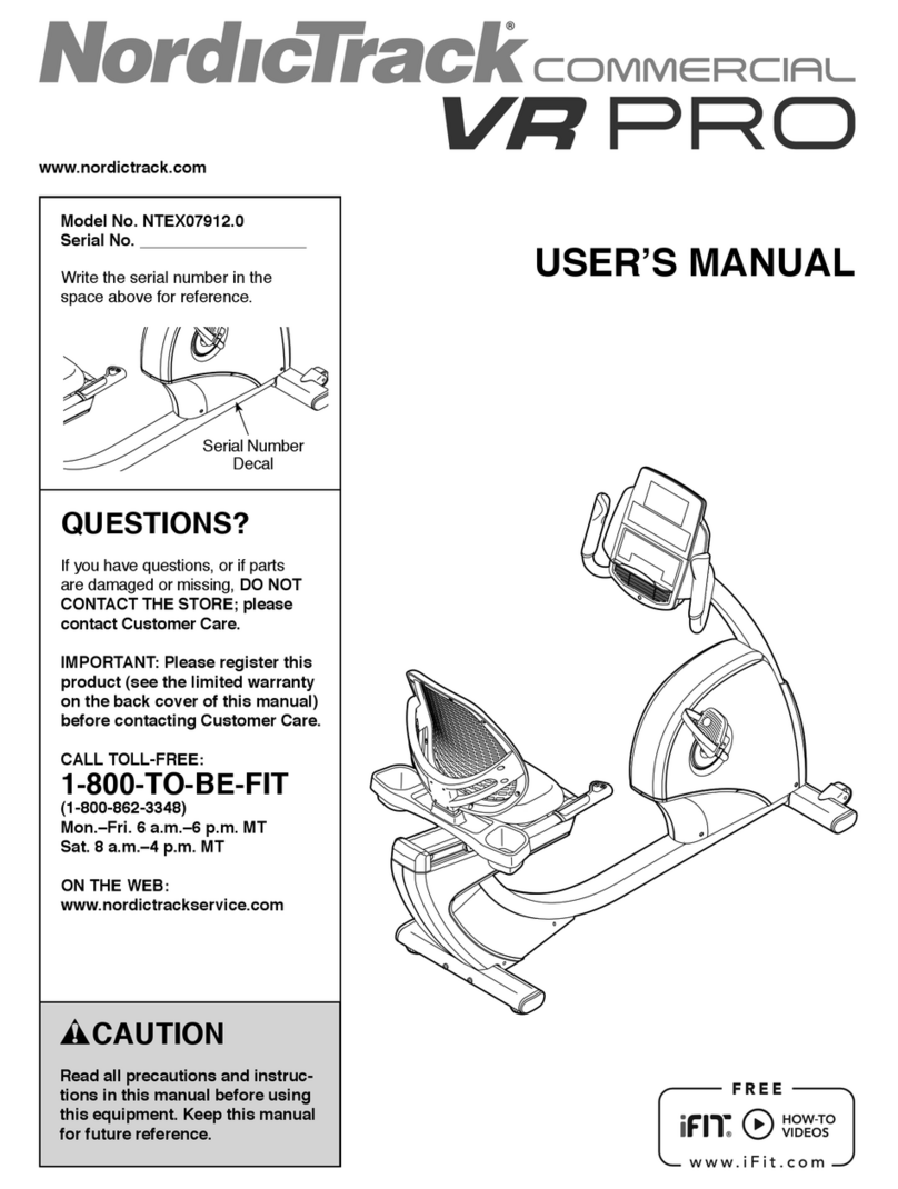 NordicTrack VR PRO User manual
