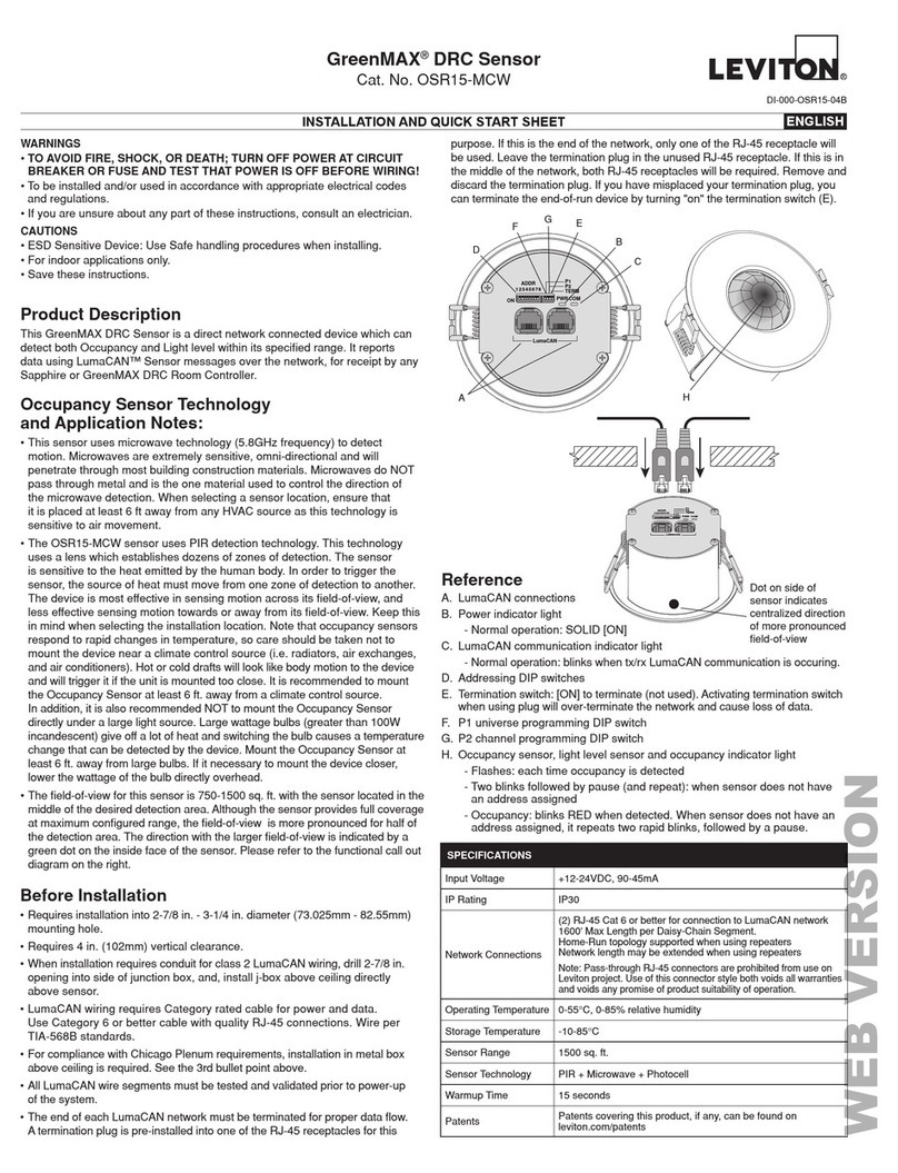Leviton GreenMAX OSR15-MCW User manual