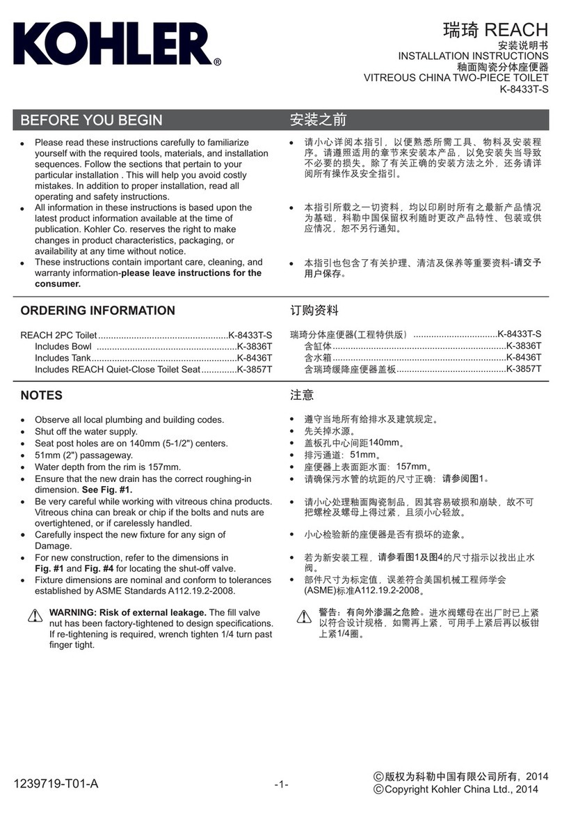 Kohler REACH K-8433T-S User manual