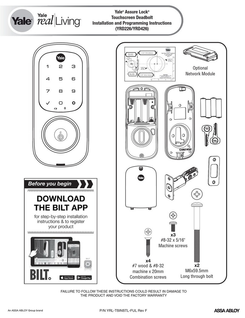 Assa Abloy Yale Real Living Assure Lock YRD226 Installation and programming instructions Assa Abloy Yale Real Living Assure Lock YRD226 Installation and programming instructions
