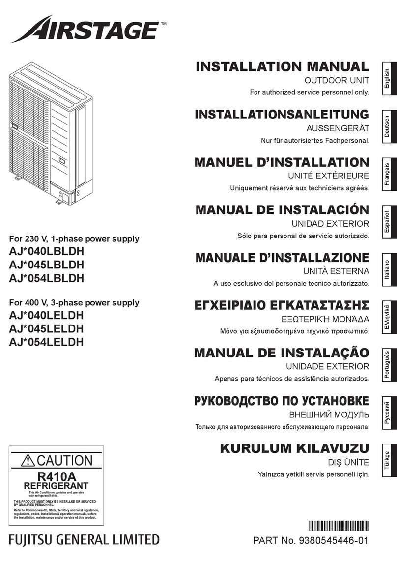 Fujitsu AirStage AJ 040LBLDH Series User manual Fujitsu AirStage AJ 040LBLDH Series User manual