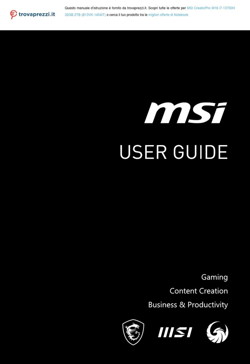 MSI CreatorPro M16 B13VK-1454IT User manual