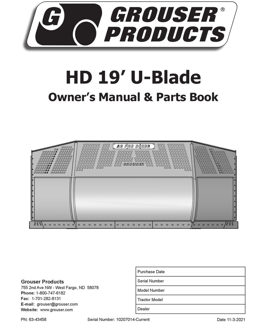 Grouser Products HD 19 U-Blade Owner's manual & parts book