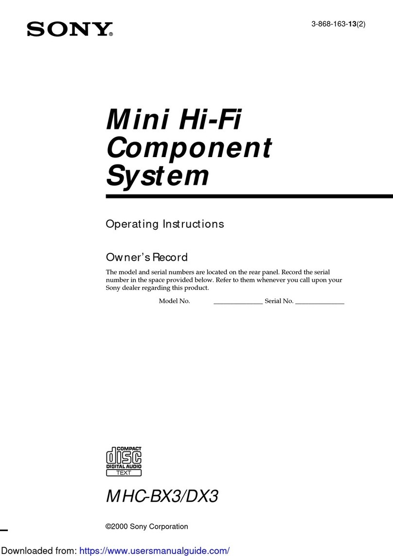 Sony MHC-DX3 User manual Sony MHC-DX3 User manual