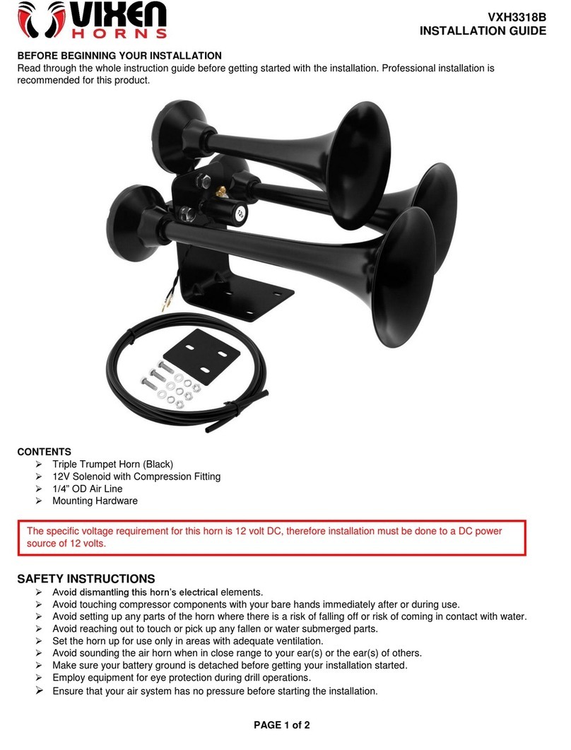 Vixen Horns VXH3318B User manual