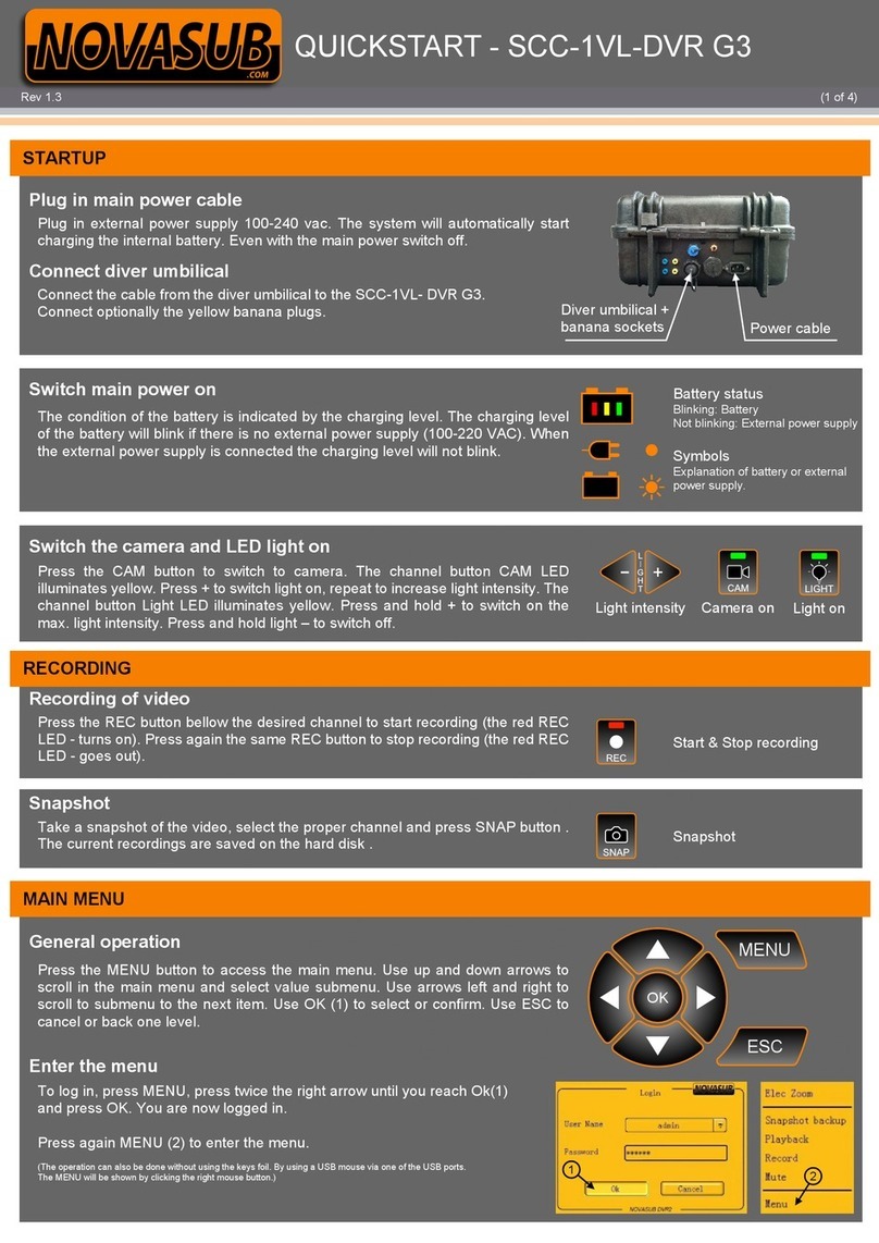 Novasub SCC-1VL-DVR G3 quick start guide
