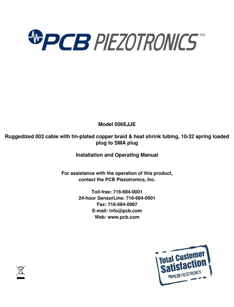 PCB Piezotronics 006EJJE Installation and operating manual