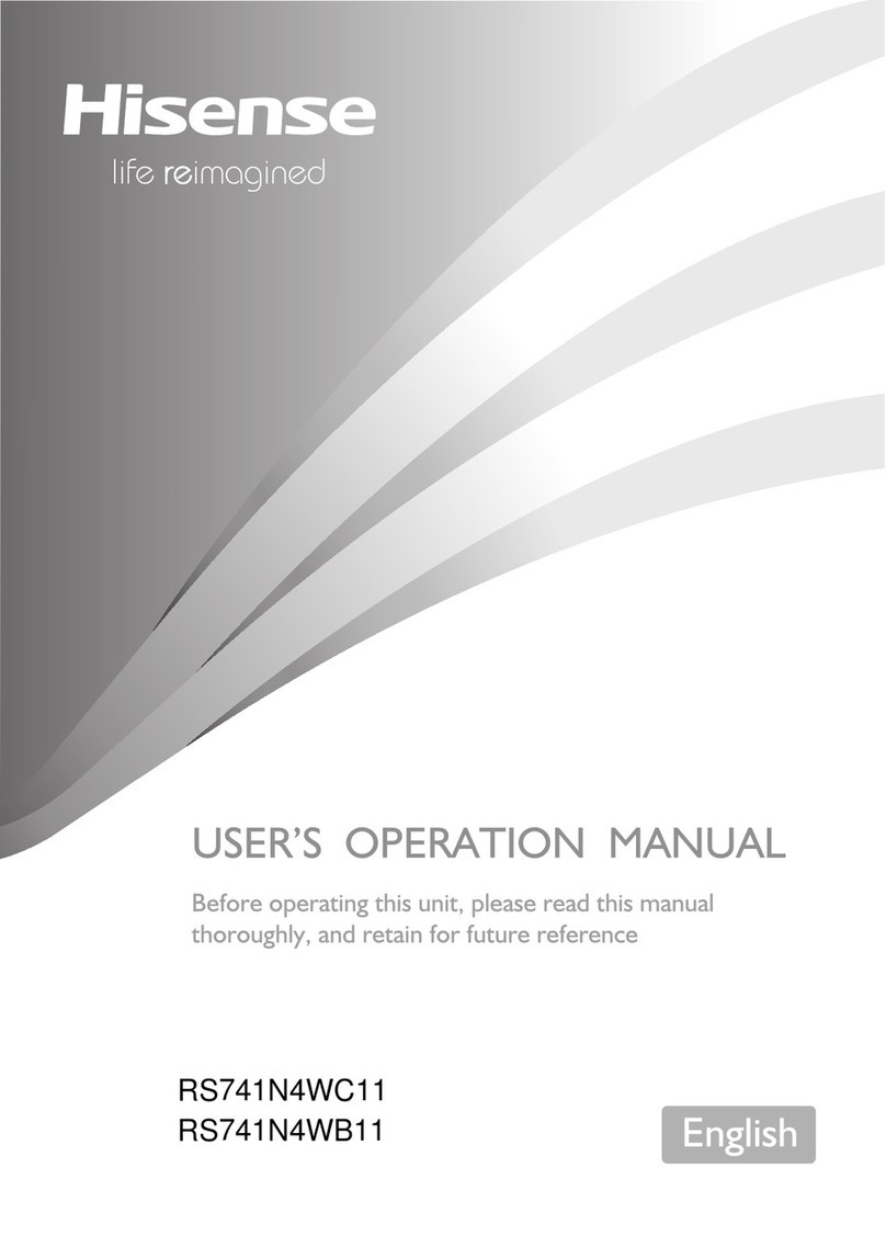 Hisense RS741N4WC11 User's operation manual Hisense RS741N4WC11 User's operation manual