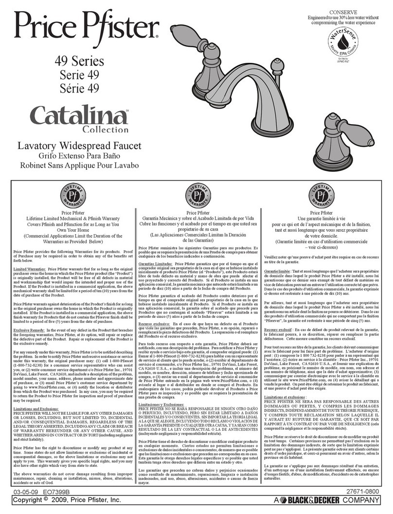 Black & Decker Price Pfister Catalina 49 Series manual