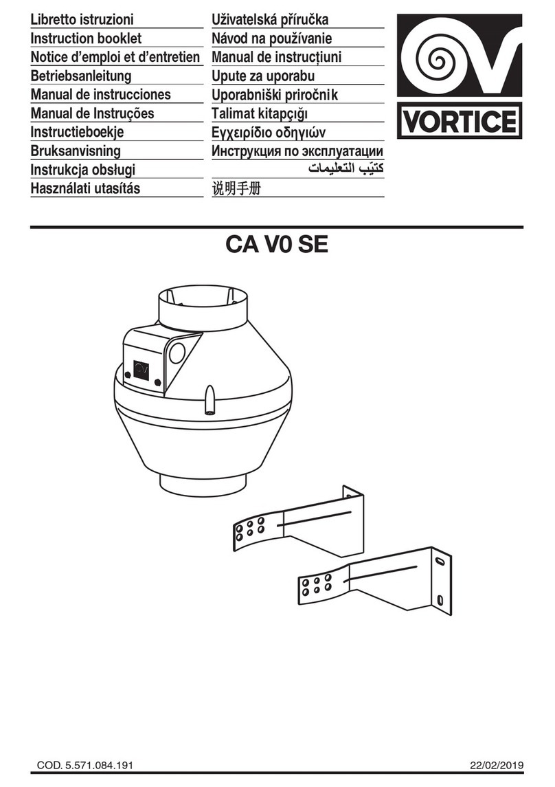 Vortice CA V0 SE Instruction booklet