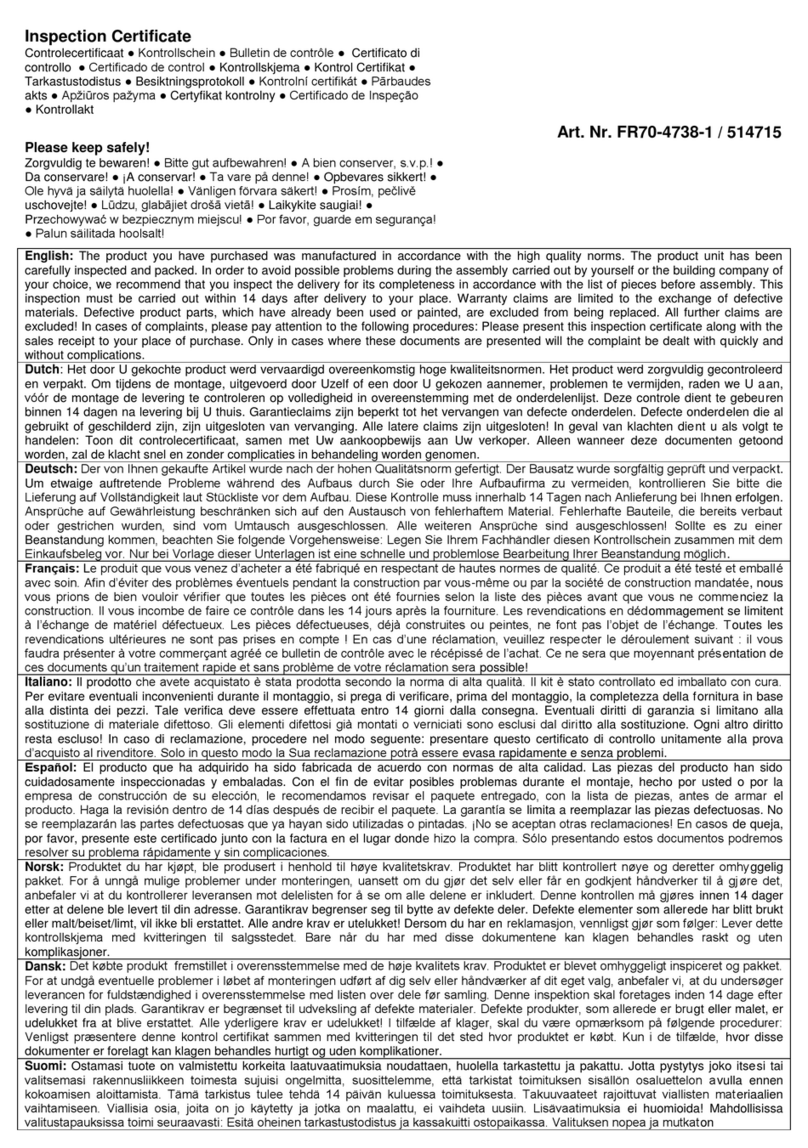 Palmako FR70-4738-1 User manual
