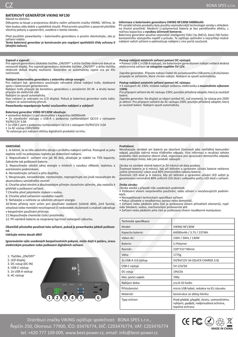 BONA SPES NF130 Operator's manual