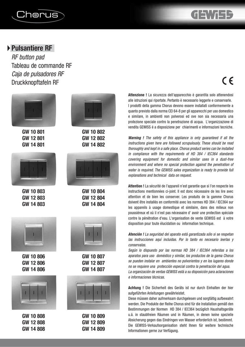 Gewiss Chorus GW 10 801 manual