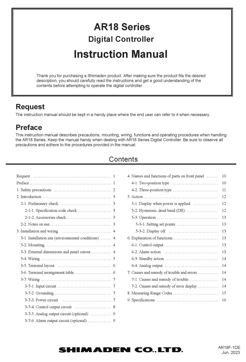 Shimaden AR18 Series instruction manual