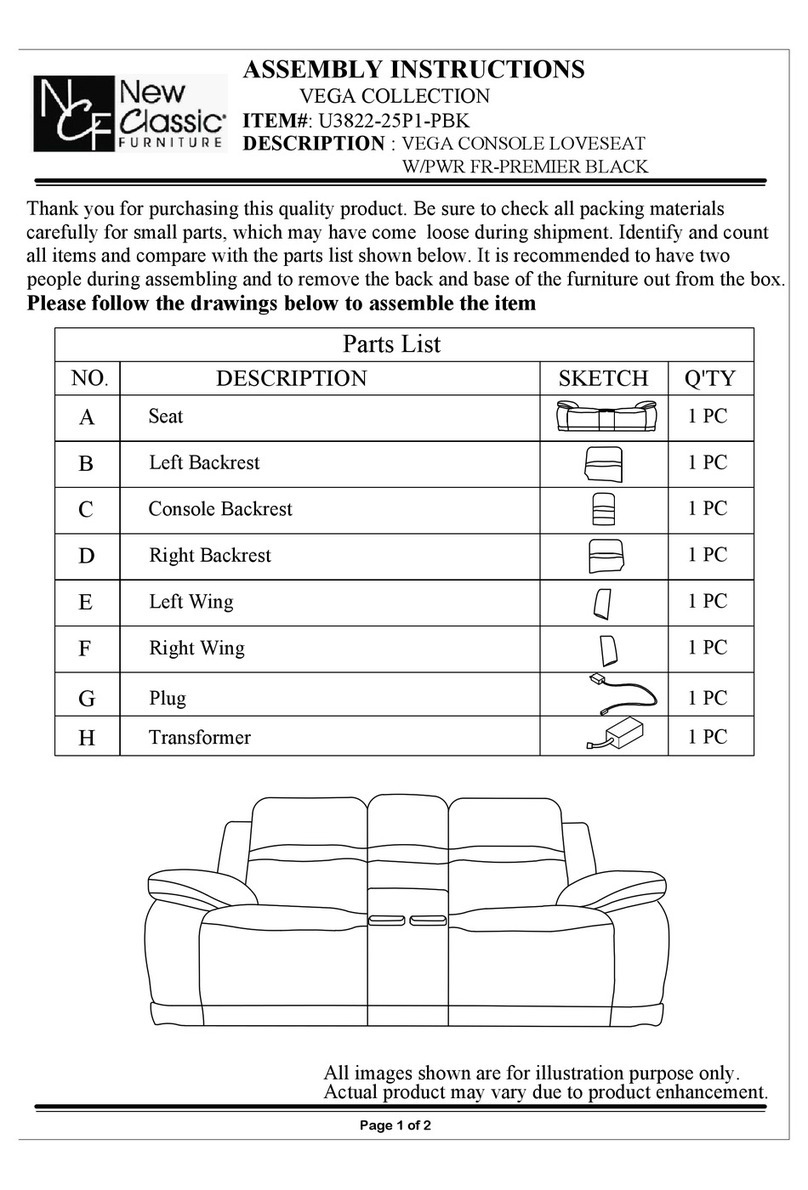New Classic Furniture VEGA U3822-25P1-PBK Assembly instructions