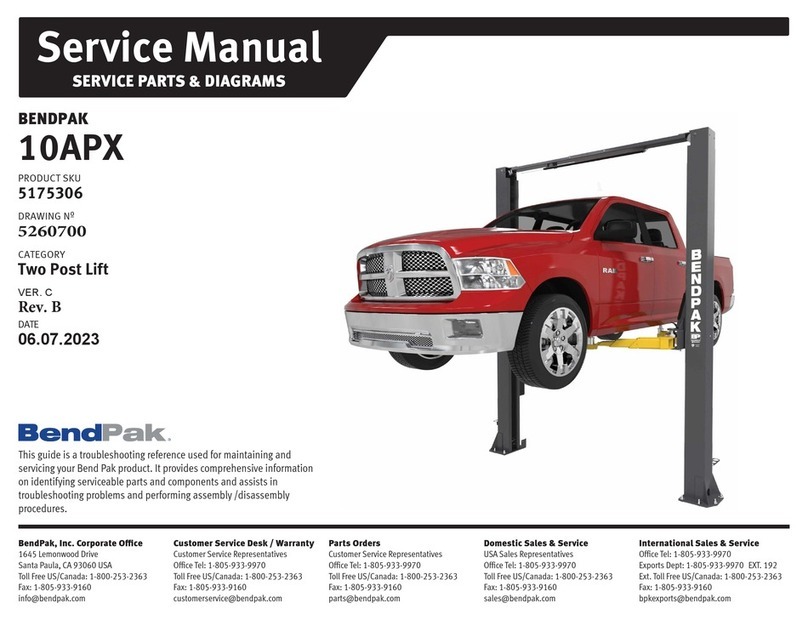 Bend-Pak Clearfloor 10APX User manual Bend-Pak Clearfloor 10APX User manual