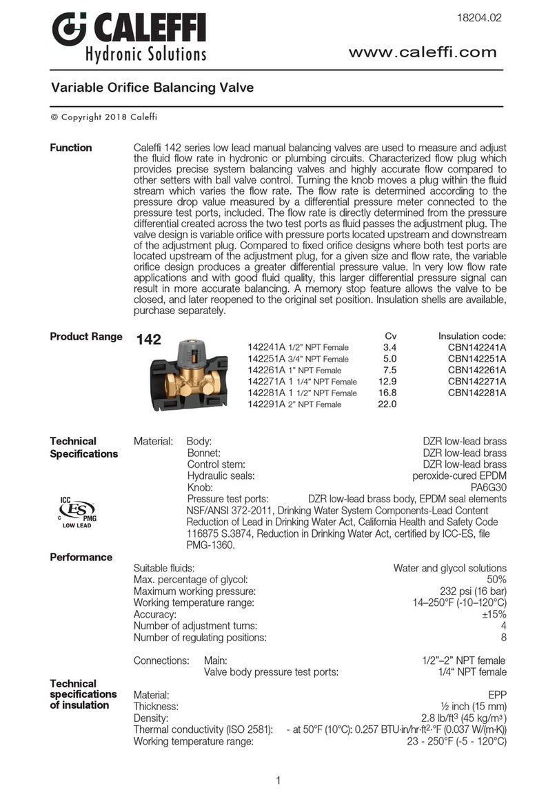 CALEFFI 142 Series User manual